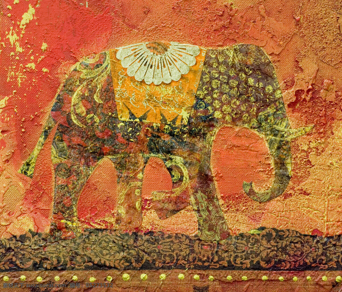大象 壁画 大象插画 大象壁画 怀旧背景 复古背景 背景图案 复古花纹 书画文字 文化艺术