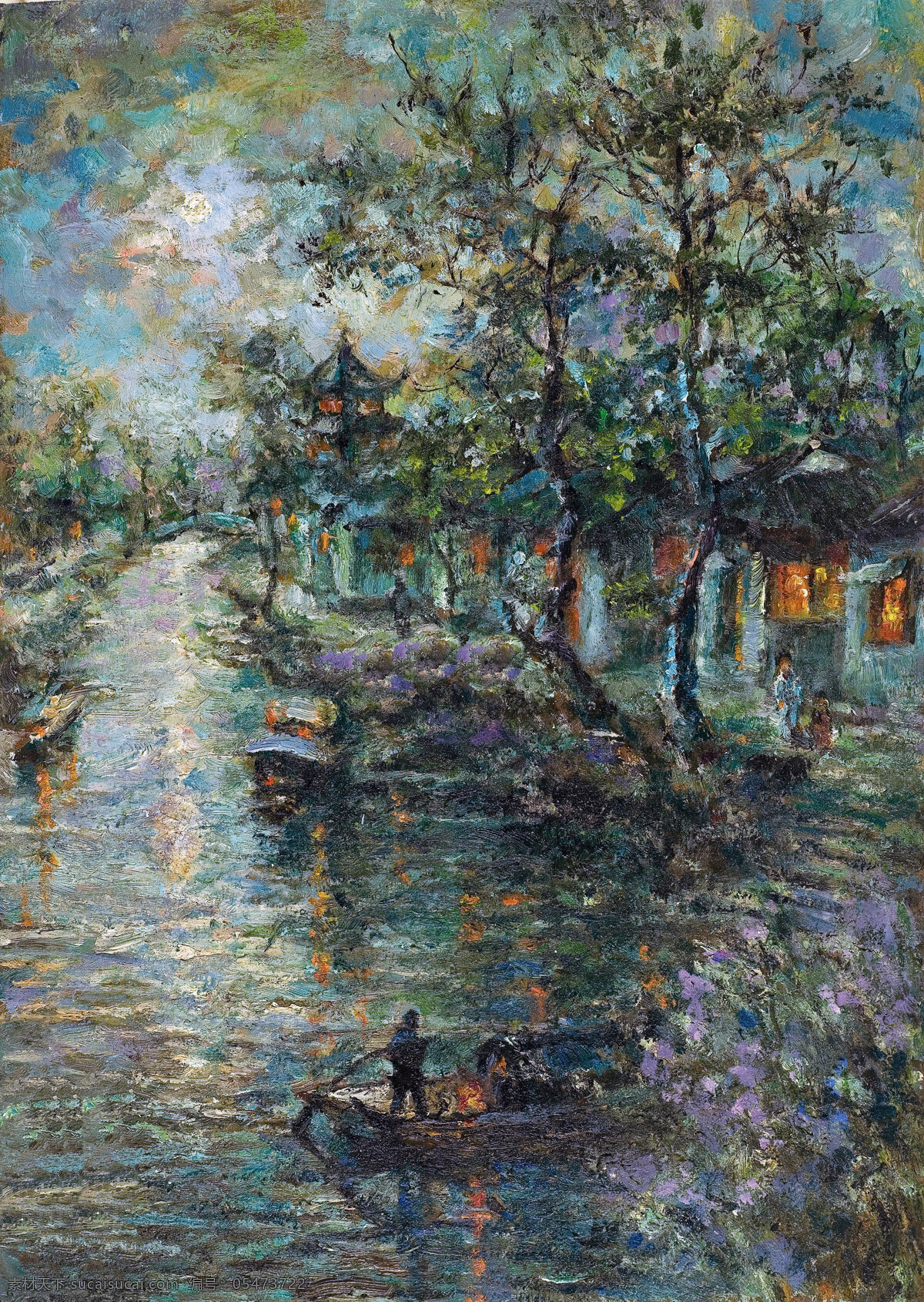 油画 树木 河流 名画 艺术 绘画 文化艺术 艺术画 艺术品 世界名画 书画文字