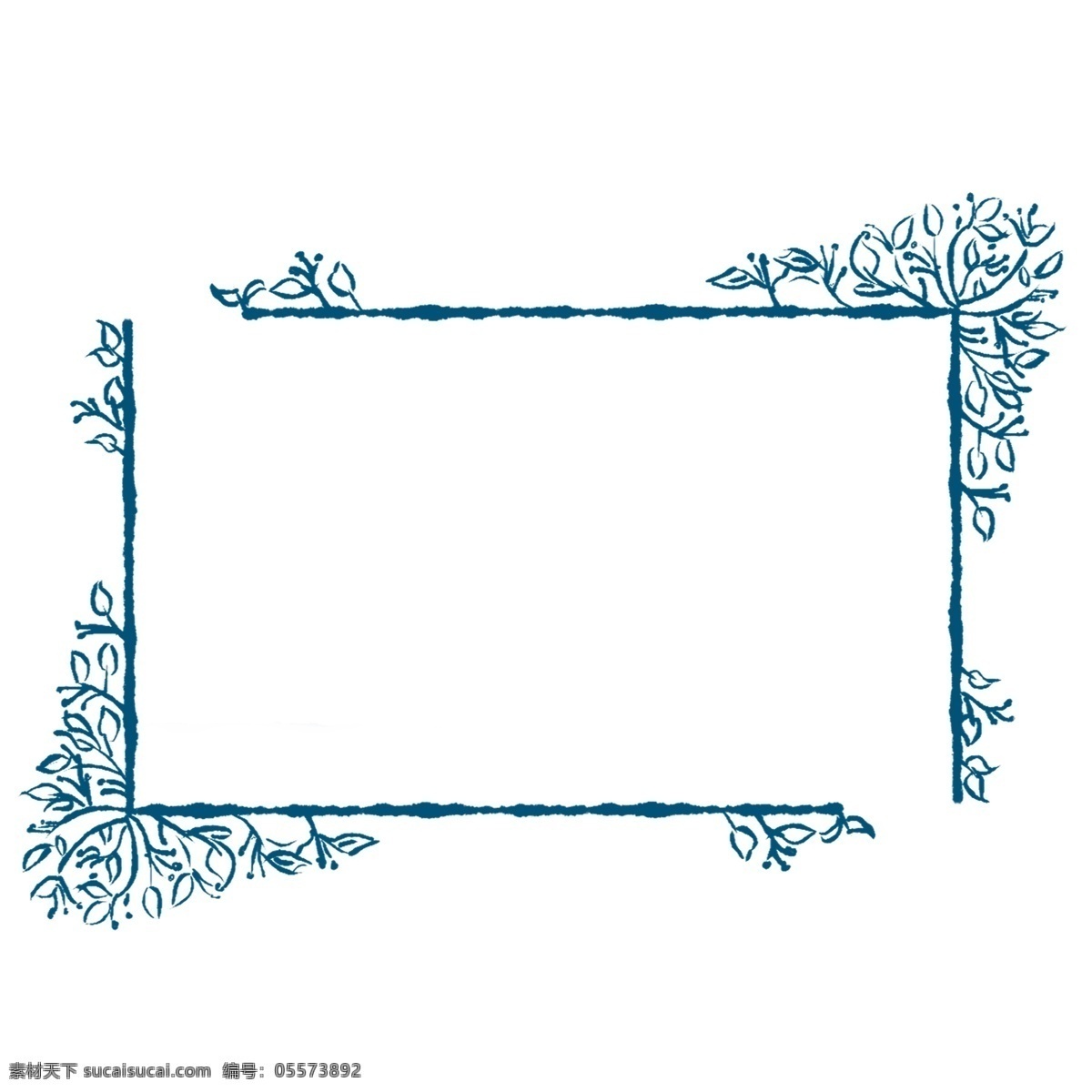 植物 边框 手绘 插画 植物边框 蓝色的边框 手绘边框 创意边框 可爱的边框 边框装饰 边框插画 立体边框