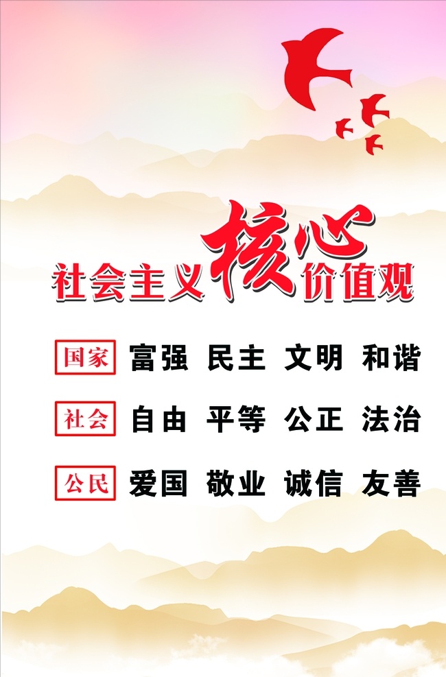 社会主义 核心 价值观 核心价值观 党建 展板 宣传牌 宣传画 海报 企业文化 服务公益 公益宣传 政策宣传 社会公益 城市公益 展板模板