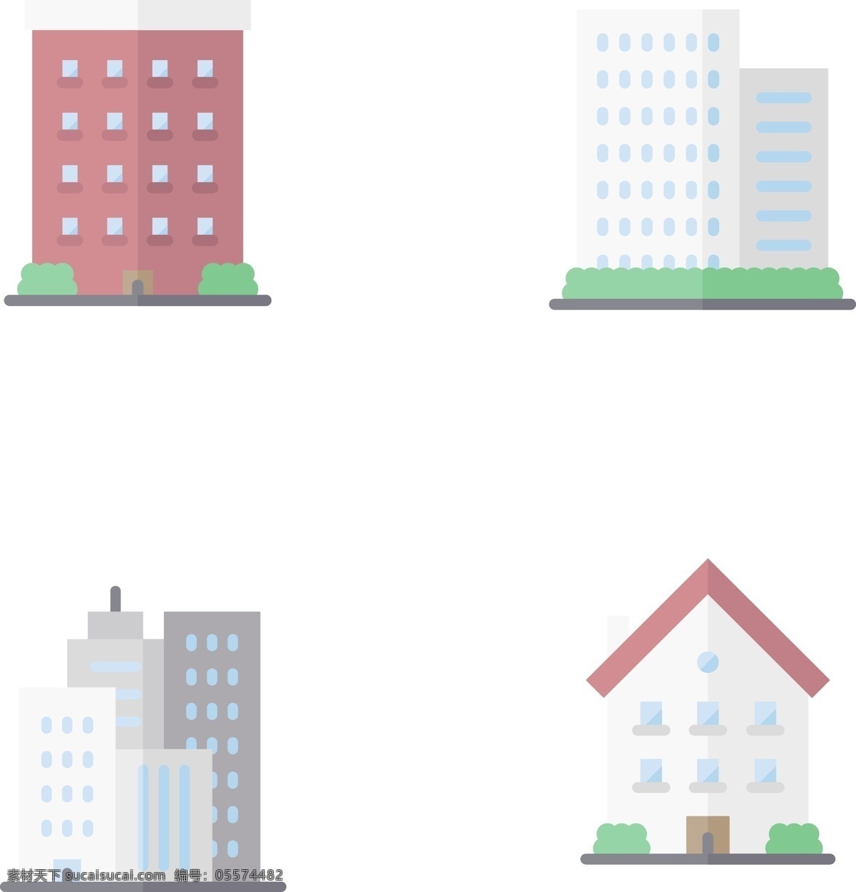高楼大厦 插画 图标素材 楼房 大楼 建筑物 简约 卡通 免抠 png格式 可用于装饰 可以填充