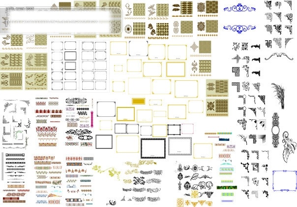 边框免费下载 边框 花边 矢量图 矢量 花纹 底纹 相框 花纹花边
