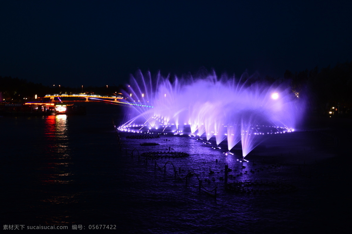 夜景喷泉 夜景 喷泉 紫色喷泉 克拉玛依 水 旅游摄影 人文景观