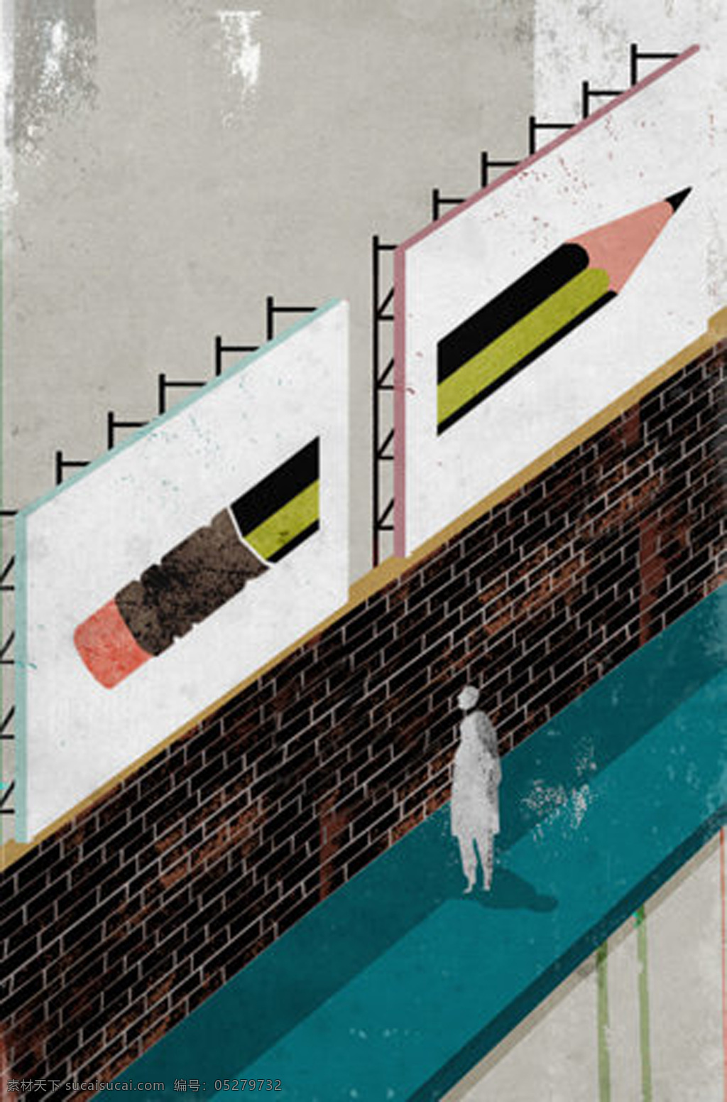 简单 广告画 户外广告 勾画图案 绘画工具 插画集