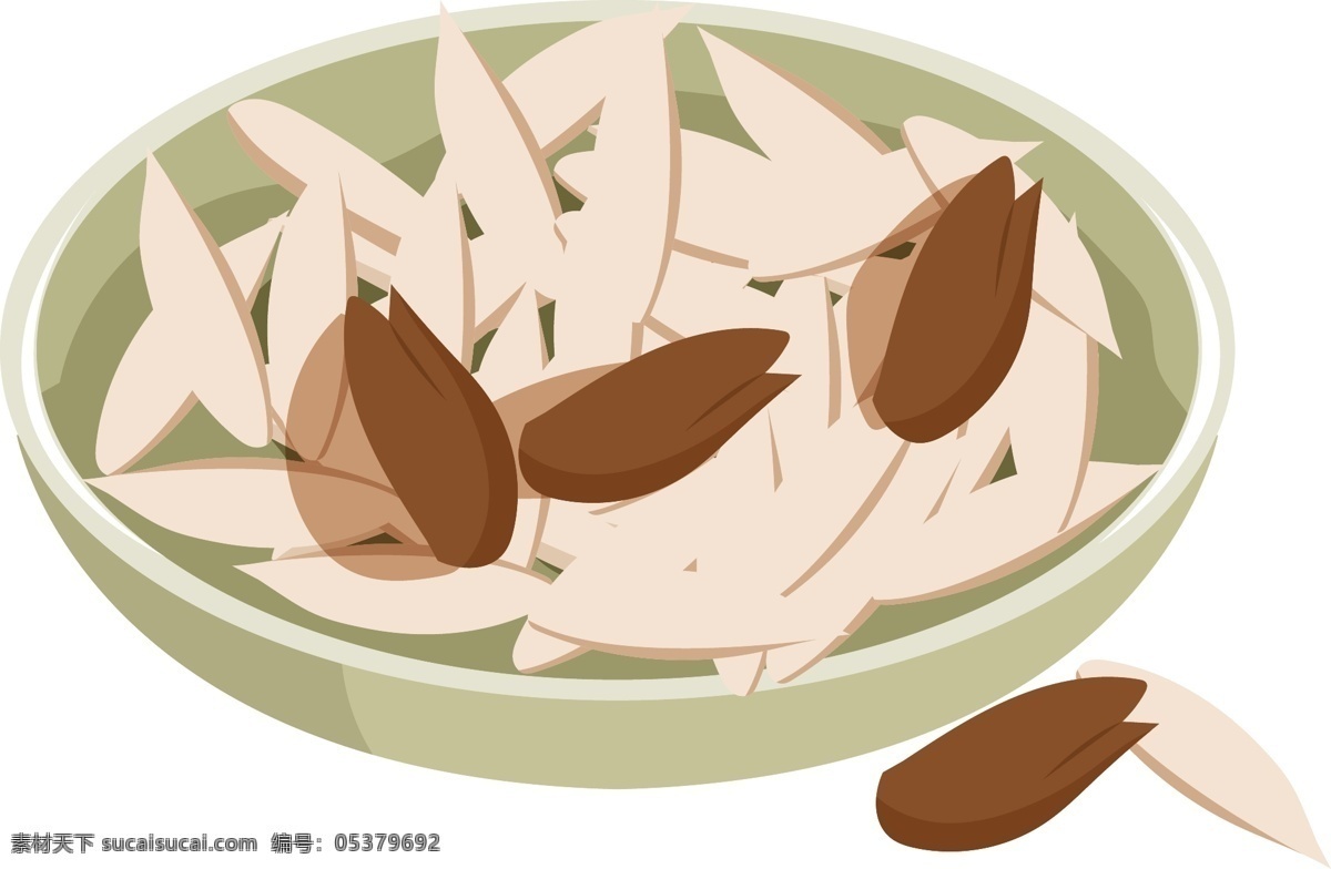 精美 白色 瓜子 插画 盘装零食插画 白色的瓜子 精美的食物 食物 零食 卡通食物插画 坚果插画