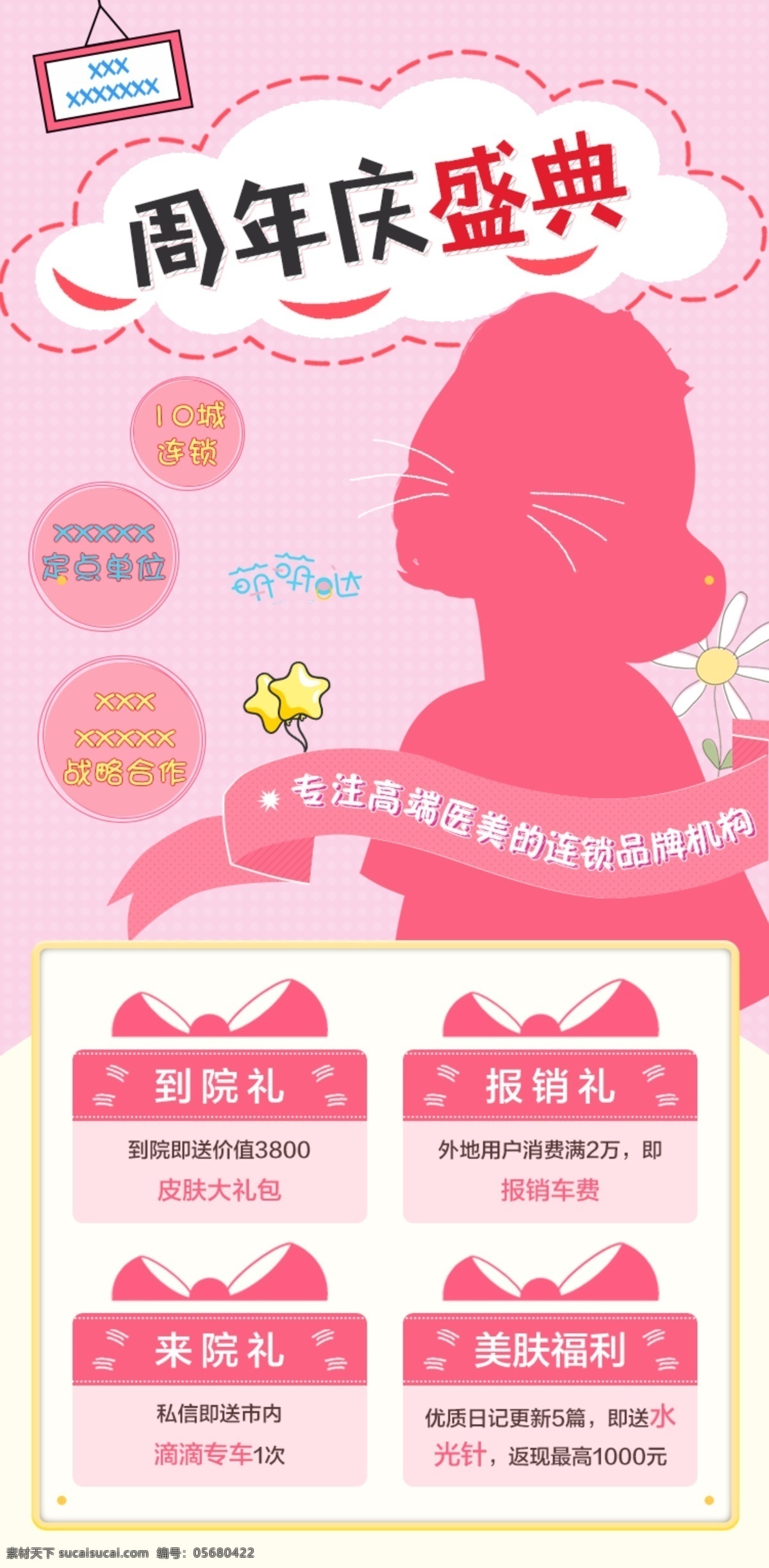 医 美 周年庆 盛典 优惠 模板 医美 品牌