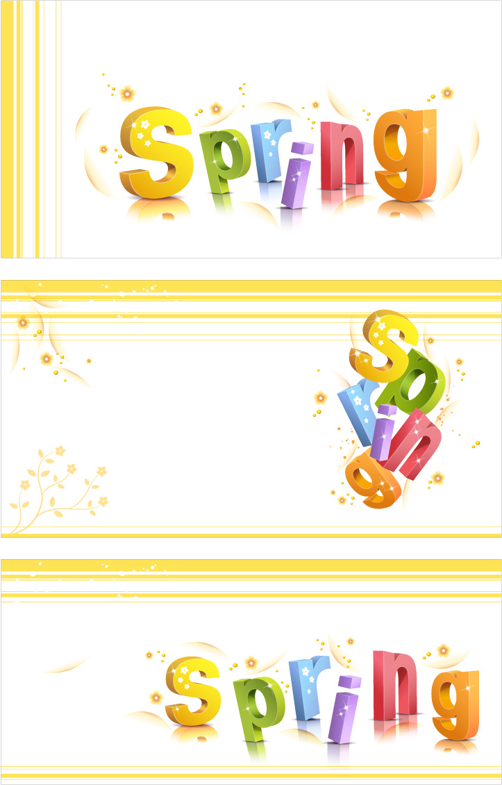 spring 节日艺术字 艺术字 字体 设计艺术 字 春天 春季 花纹 立体 英文 字母 矢量图