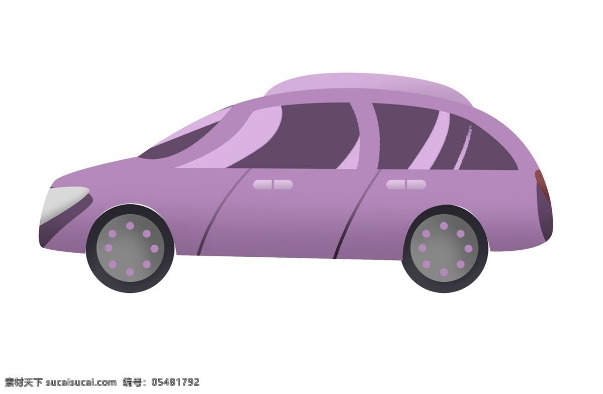 紫灰色 汽车 插画 紫灰色的汽车 轿车 黑色轮胎 汽油 交通工具 遵守交通规则 代步汽车 乘用车