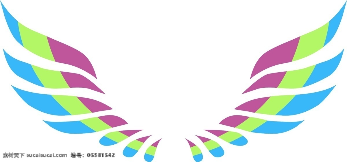 手绘 图标 元素 彩色 翅膀 logo 翅膀标志 翅膀图标 手绘图标 手绘logo 翅膀logo