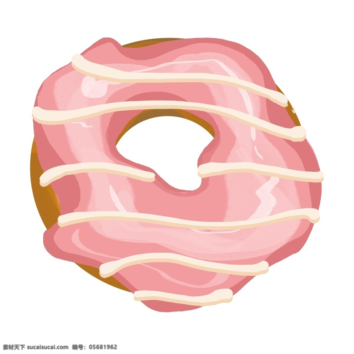 手绘 粉色 甜甜 圈 插画 粉色的甜甜圈 美味的甜甜圈 手绘甜品 美食 甜甜圈插画 卡通