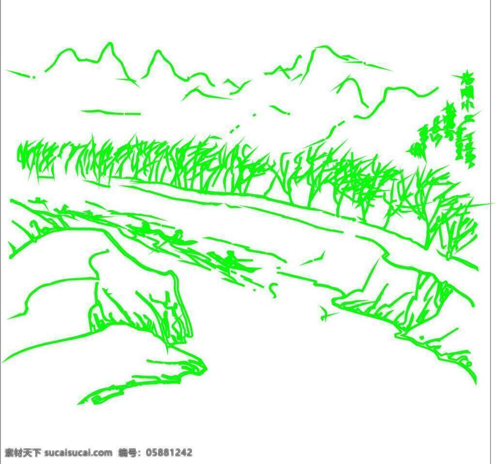 飞鸟 风景 风景画 绿树 美丽风景 青山绿水 山水 山水风景 矢量 模板下载 山水画 水画 自然风景 远山 松树 文化艺术 家居装饰素材 山水风景画