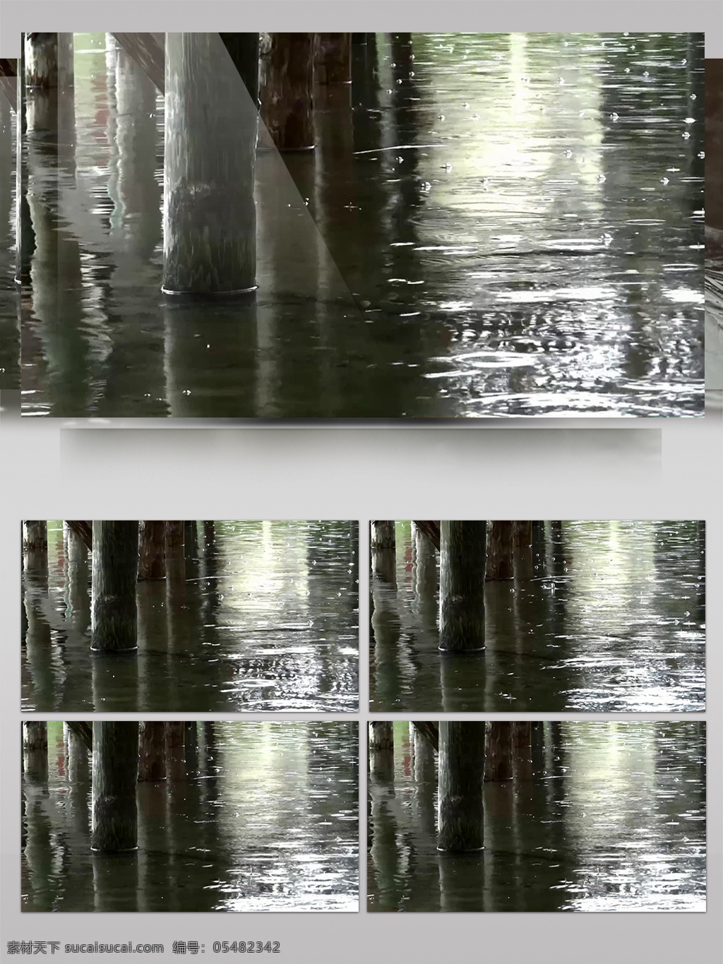 下雨 树木 湖水 滴落 水波 荡漾 晕 开 实拍 视频 实拍视频 晕开