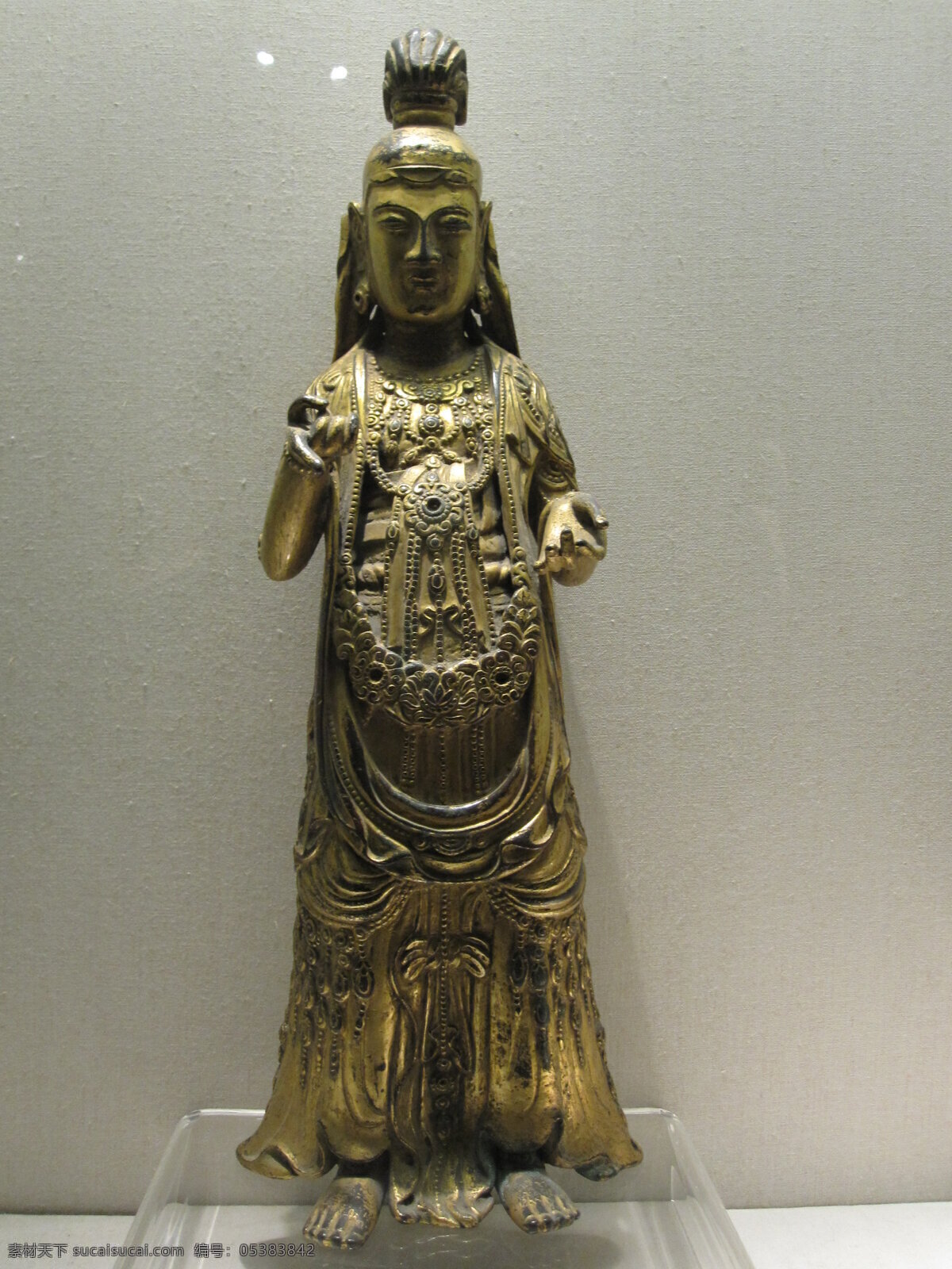 博物 馆藏 鎏金 观音 菩萨 雕塑 文化艺术 宗教信仰