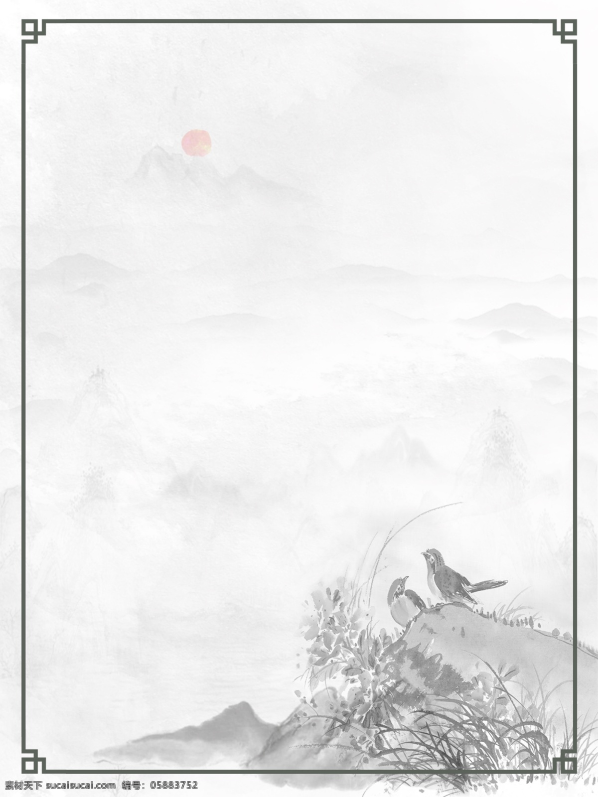 纯 原创 传统 中国 风 水墨 山水 花鸟 背景 中国风 国画 复古