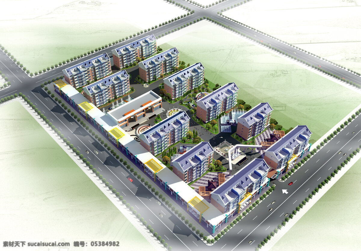 小区规划 环境设计 建筑设计 鸟瞰图 设计素材 模板下载 楼盘规划 楼盘开发 矢量图 建筑家居