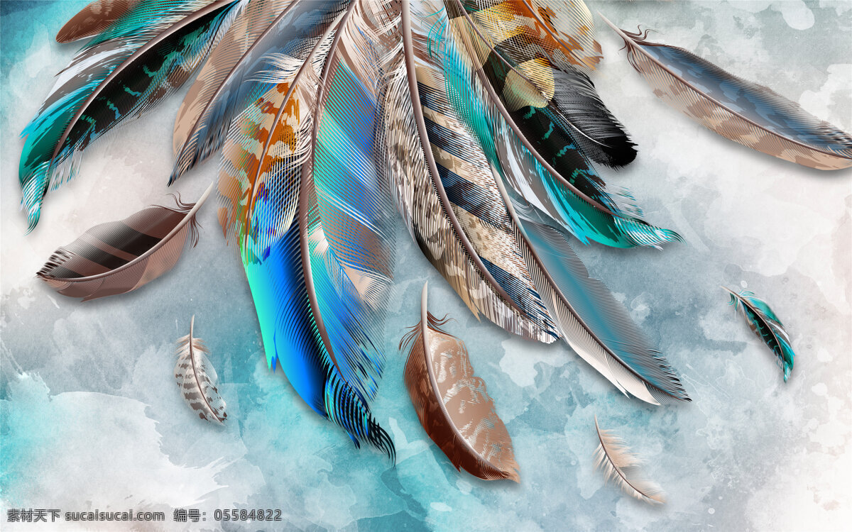 北欧装饰画 北欧 简约 简约装饰画 水彩羽毛 羽毛挂画 羽毛画 羽毛水彩画