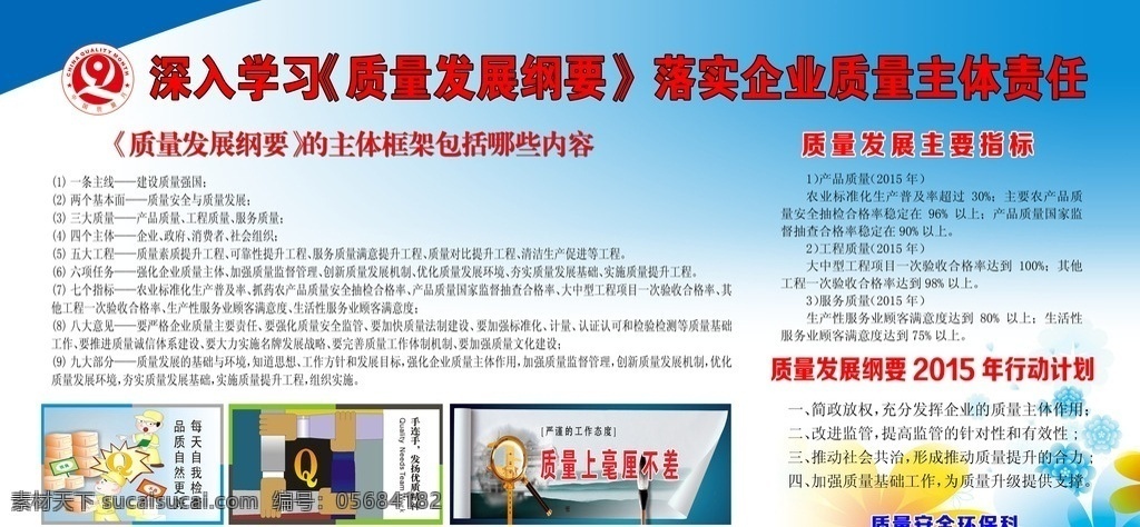 2015 质量月 展板 质量发展纲要 质量发展指标 行动计划 关于社区 展板模板