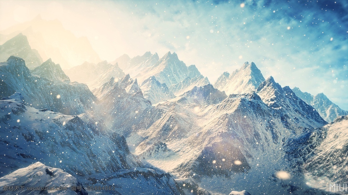 雪山飘飞雪 大山 飞雪 雪山 壮观 瑰丽 自然景观 山水风景