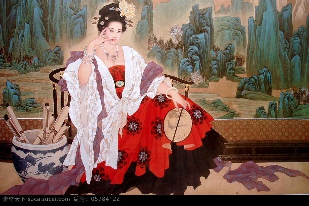 仕女 古代人物 清秀纯真 雍容华贵 古画山水 文化艺术 绘画书法 设计图库 人物图库 女性妇女