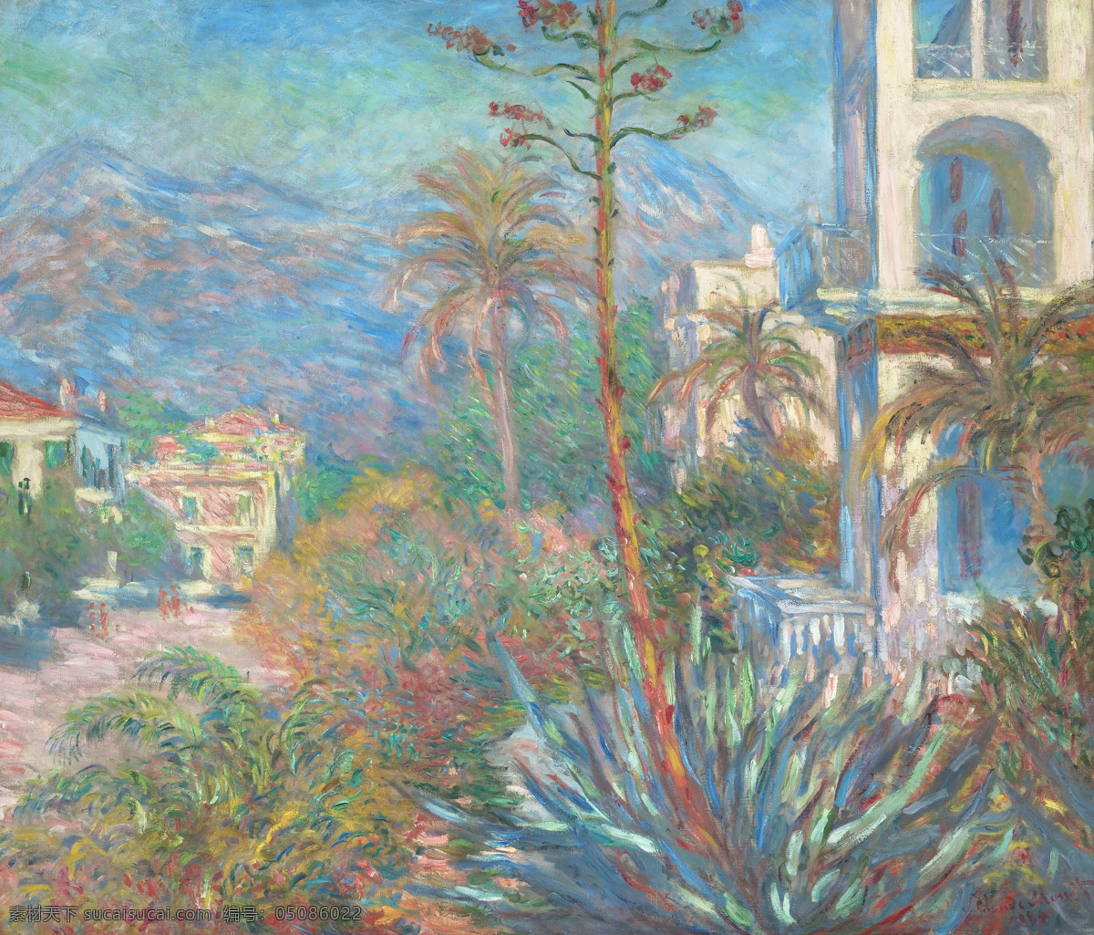 monet 风景 油画 装饰画 claude 莫 奈 oscar 法国 画家 克劳德 bordighera at villas