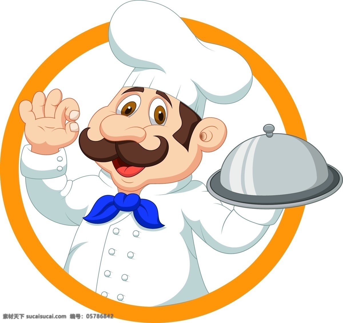 餐饮 类 logo 卡通厨师 白色