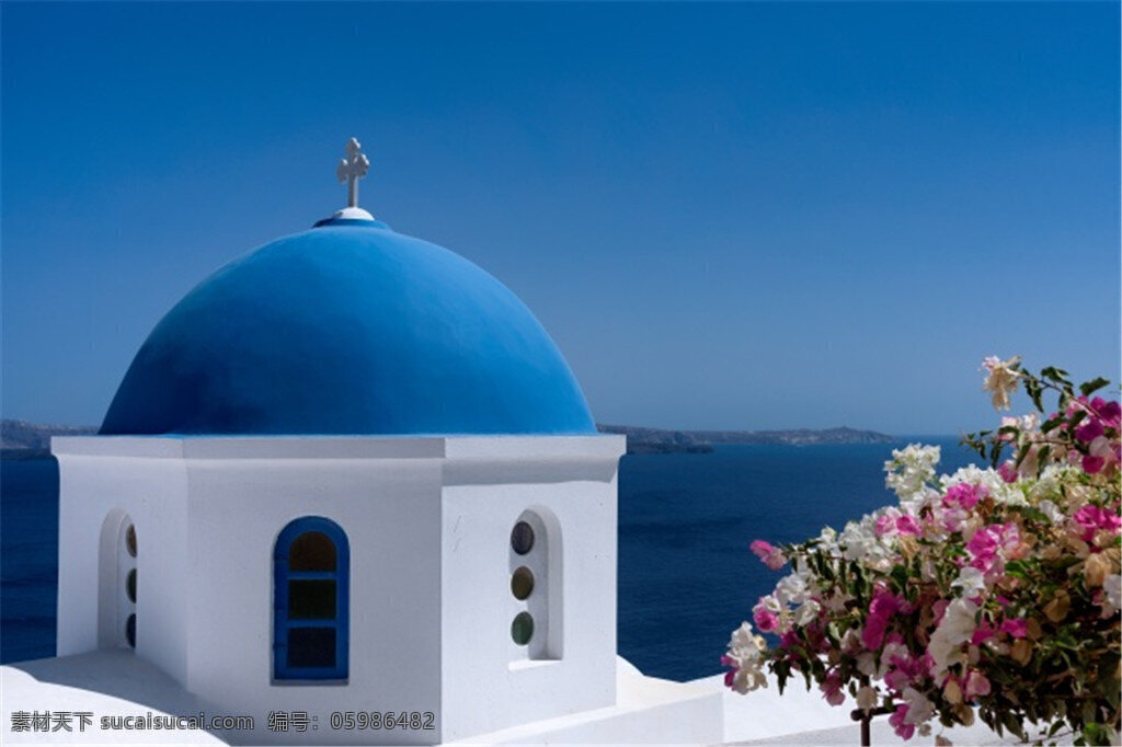希腊 爱琴海 建筑 建筑图片 矢量 蓝色