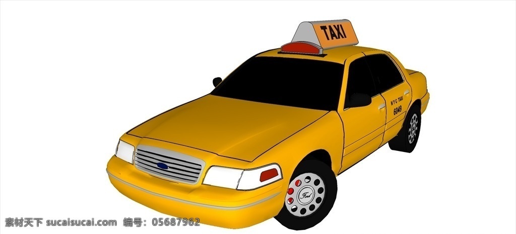 出租车模型 车子模型 交通工具 车模型 su模型 草图大师模型 模型 3d设计 室外模型 skp