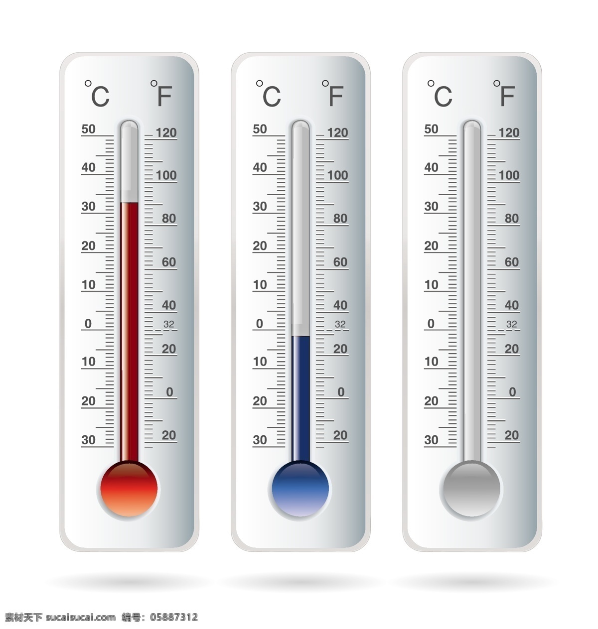 温度 测量仪 矢量 刻度 温度计 测量仪器 矢量图 其他矢量图