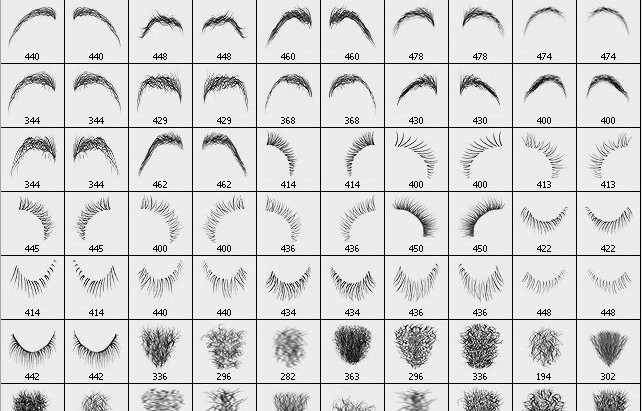 睫毛 眉毛 笔刷 面部 毛发 化妆 装束 ps笔刷 ps素材 jpg格式 其他笔刷 源文件 abr