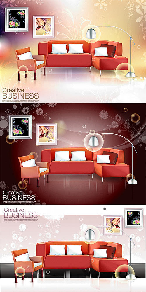 超现实 室内 沙发 向量 灯 韩国风格 家具 靠垫 图案 相框 椅子 照片 丰富多彩 家居的插图 在室内 超现实主义 矢量图 日常生活
