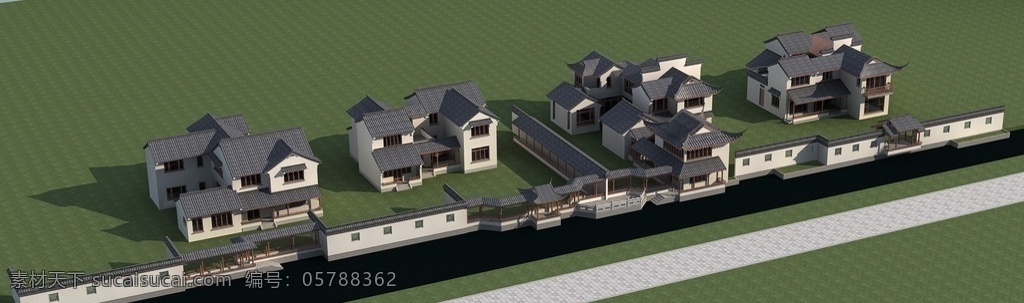 3d 古建筑 模型 场景 住宅 室外模型 3d设计 max