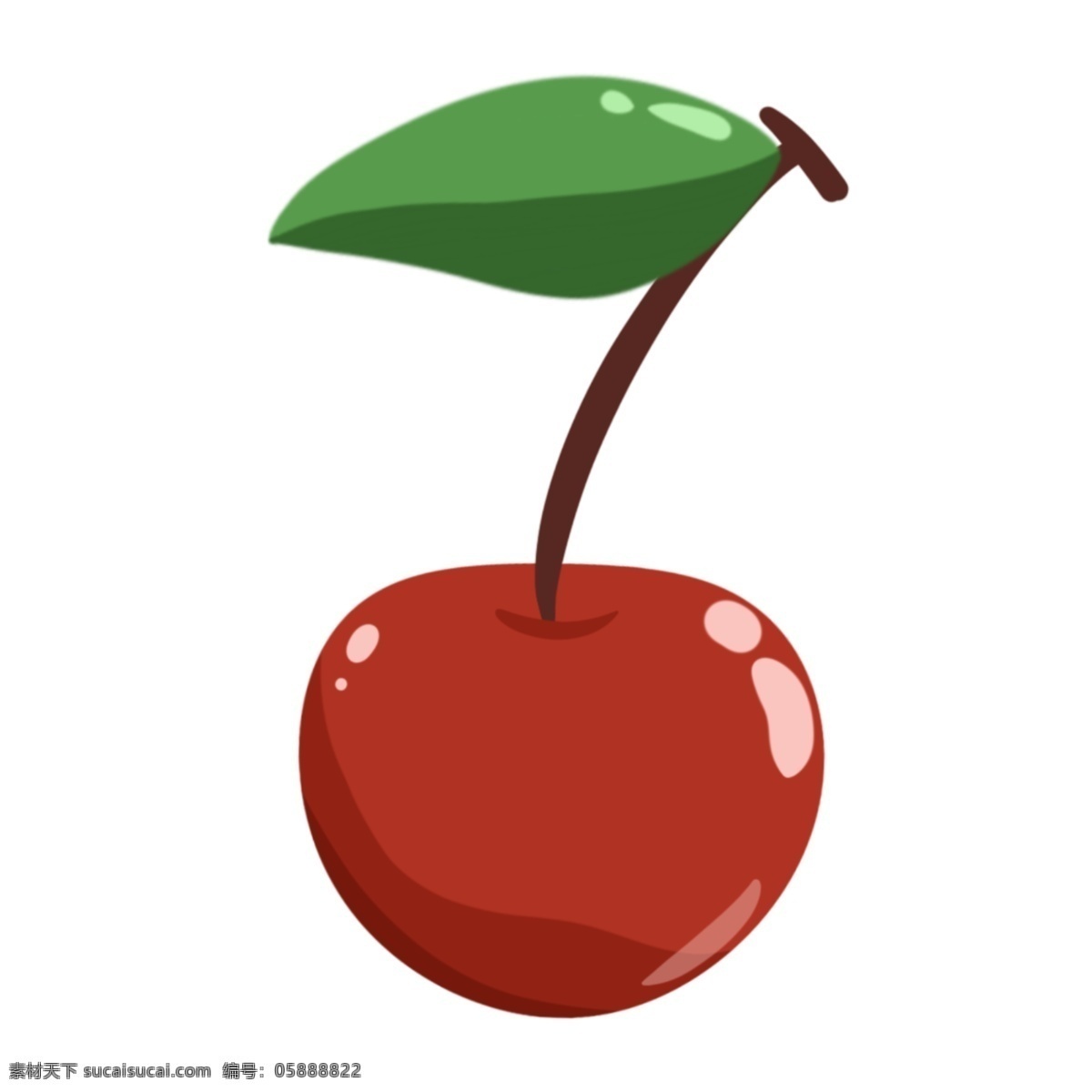 樱桃 红色 维生素 可爱 卡通 装饰画 装饰 大自然 培育 甜 圆形 绿色 清新 味道 水果 植物 种植 生长 绿色食品
