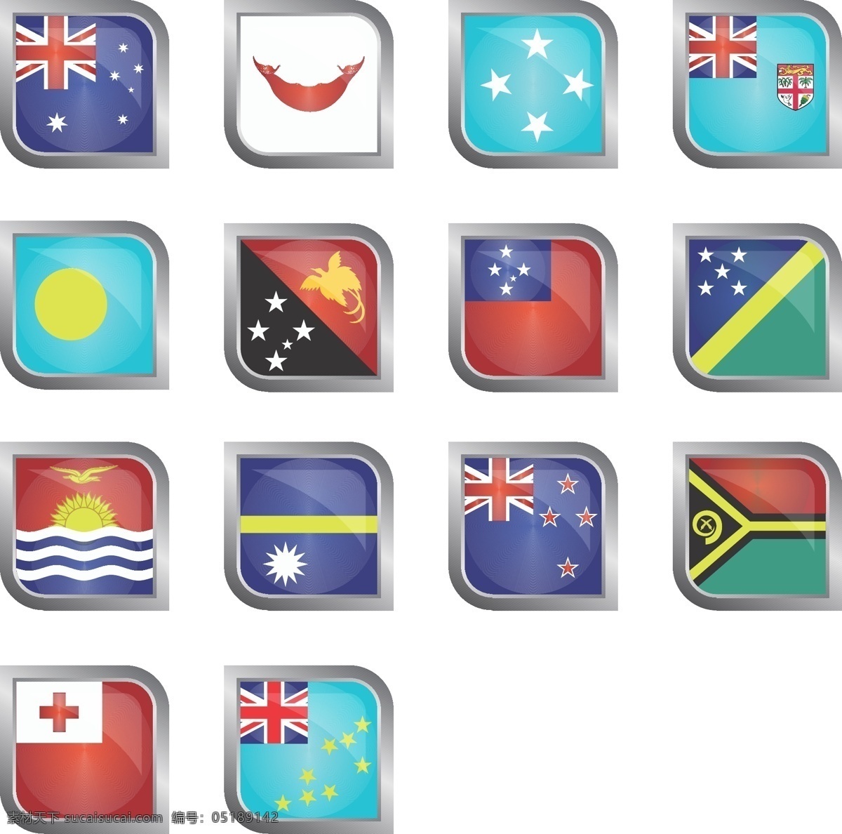 太平洋 国家 国旗 图标 太平洋国家