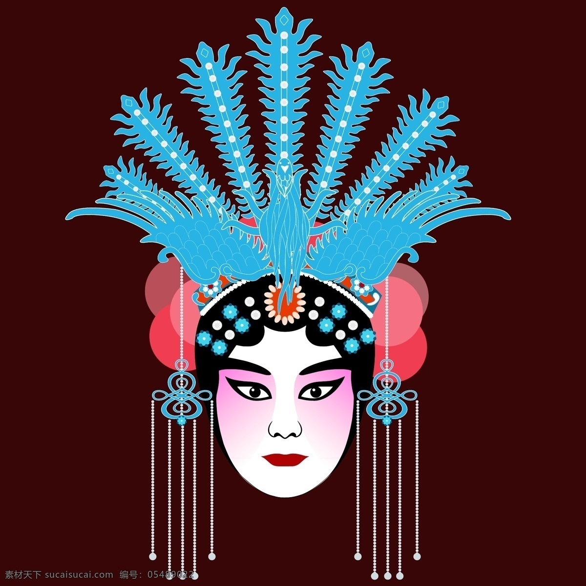 世界 戏剧 日 花旦 角儿 插画 脸谱 拼接 装饰 世界戏剧日 京剧 浓妆 凤冠 珠宝