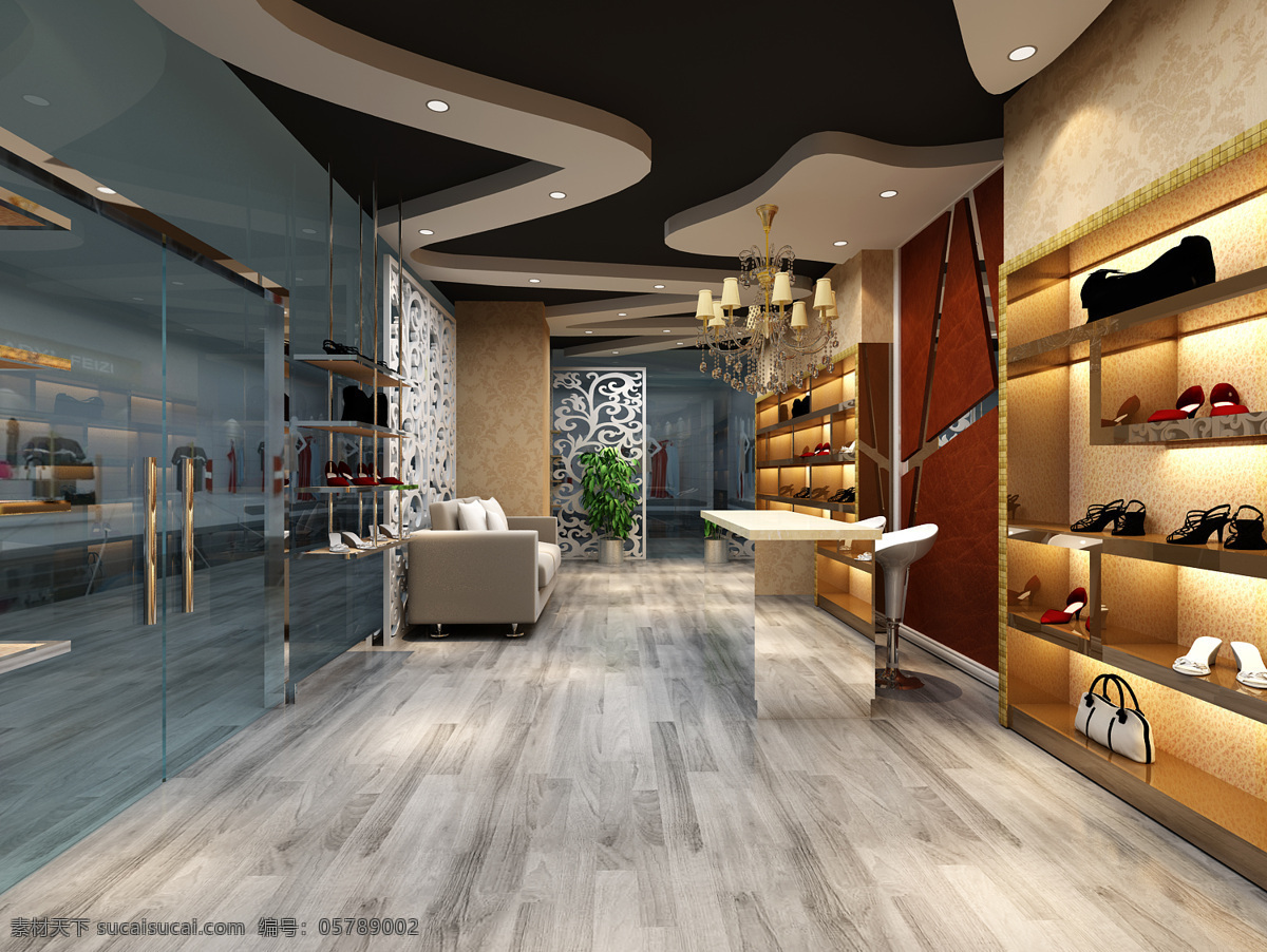女鞋店效果图 鞋店 女鞋 女装 服装店 效果图 设计图 店面装修 室内设计 环境设计