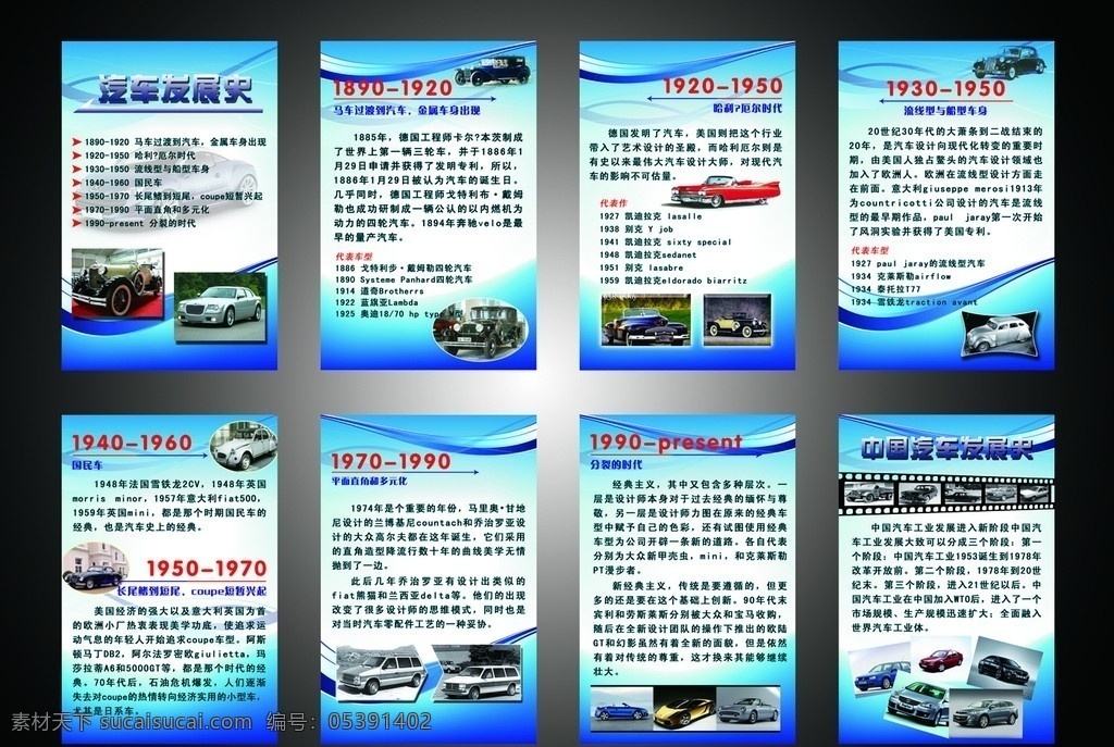 汽车发展史 展板背景 汽车 中国汽车 展板模板 广告设计模板 源文件