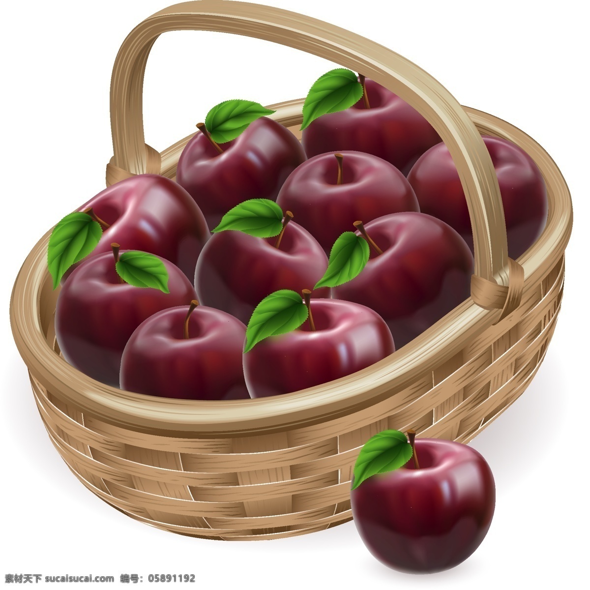 红苹果 设计素材 苹果 苹果素材 苹果设计 矢量苹果 矢量素材 水果 水果素材 水果设计 果篮 餐饮美食 生活百科 白色