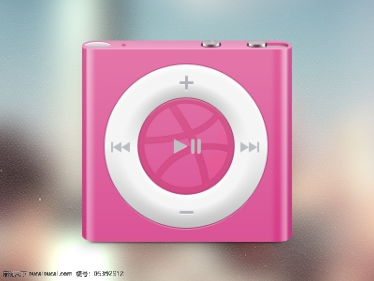 逼真 mp3 播放器 粉红色 psd源文件