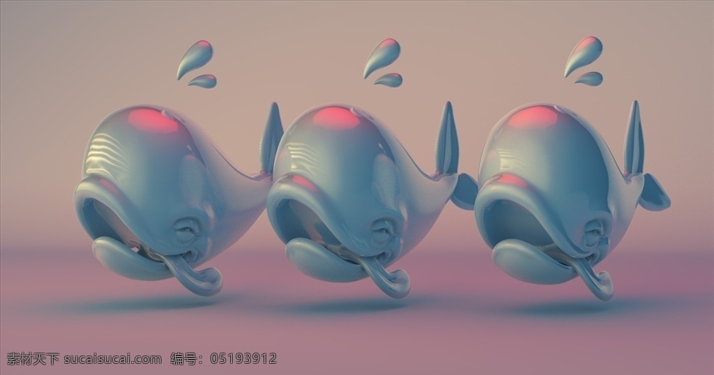 c4d 模型 小鲸鱼图片 动画 工程 模方 小鲸鱼 动物 渲染 c4d模型 3d设计 其他模型