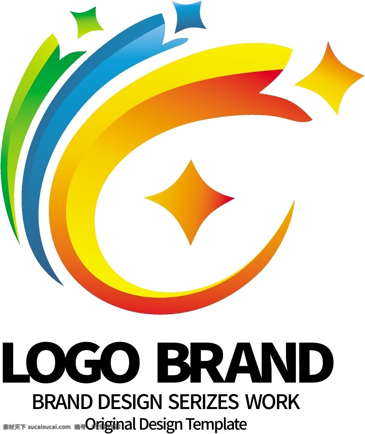 简约 红 黄蓝 飘带 c 字母 logo 标志设计 公司 公司标志设计 企业 会徽标志设计 企业标志设计