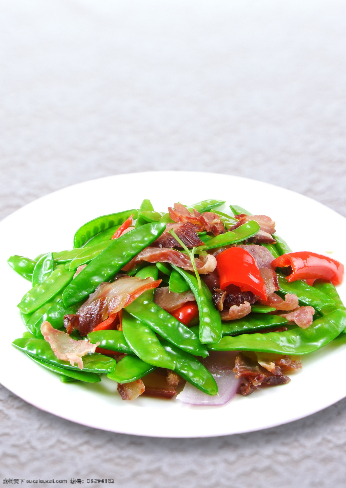 腊味炒兰豆 小炒 传统美食 餐饮美食