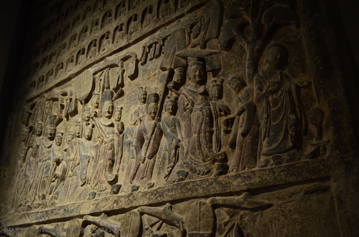 石雕 博物馆 文物 石刻 唐代文物 旅游摄影 国内旅游 黑色