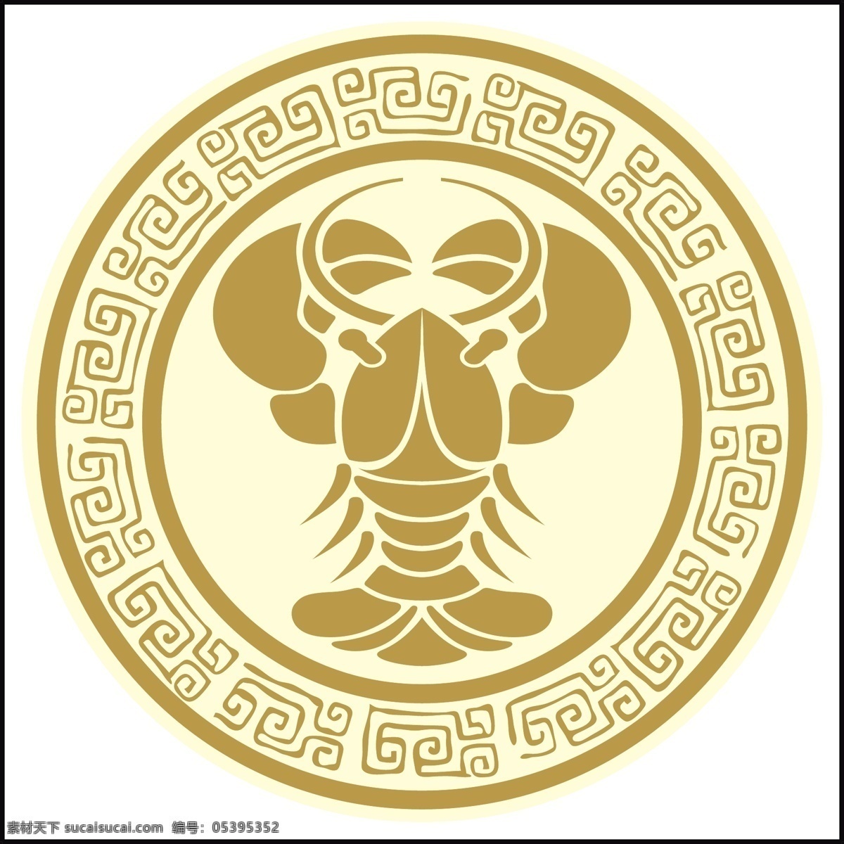 金牌 龙虾 logo 圆形