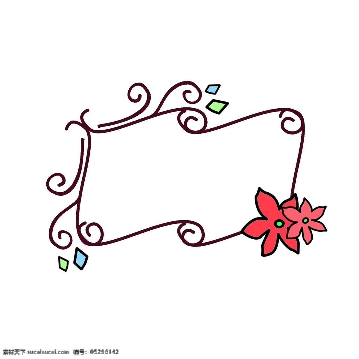 线条 简约 时尚 边框 花 小边框
