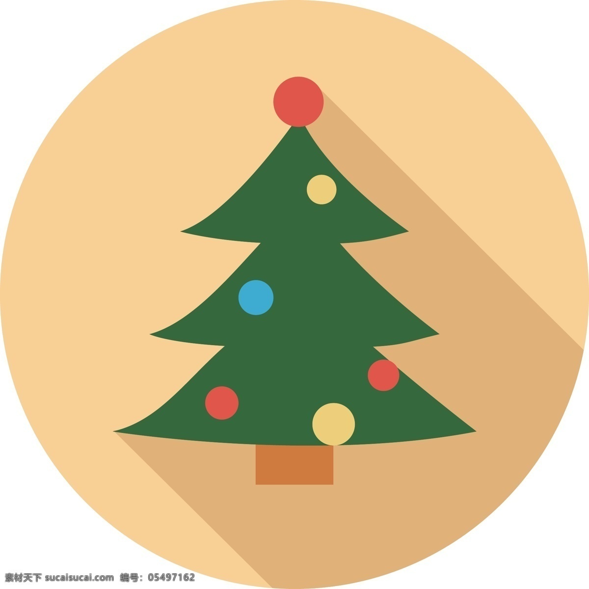 扁平 清新 圣诞树 图标