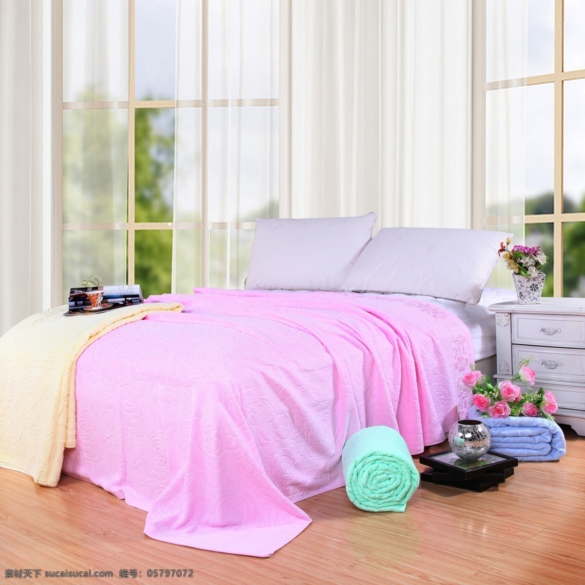 毛巾被 环境设计 清爽 色彩 室内设计 舒适 夏日 鲜艳 源文件 装饰素材