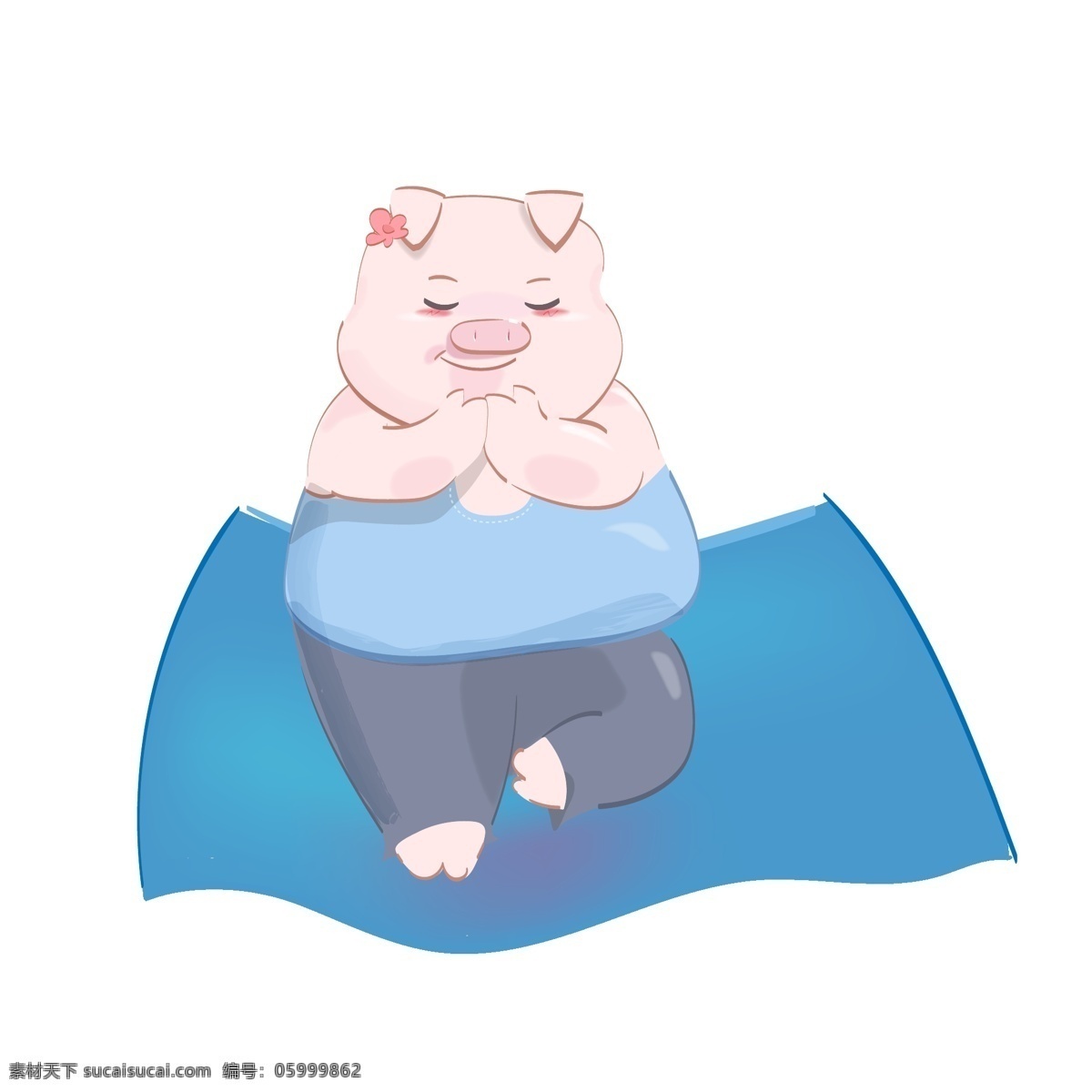 猪 肥胖 运动 卡通 矢量 手绘 动物 插画