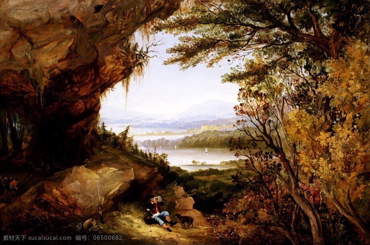 山岭风景油画 山谷 山坡 树林 森林 山脚 布面油画 风景油画 油画风景 古典油画 装饰画 壁画 油画 风景画 文化艺术 绘画书法