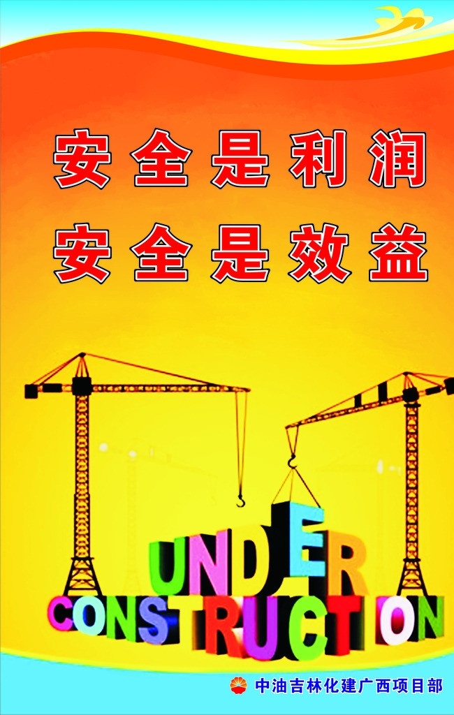 安全宣传海报 展板 安全是利润 安全是效益 矢量