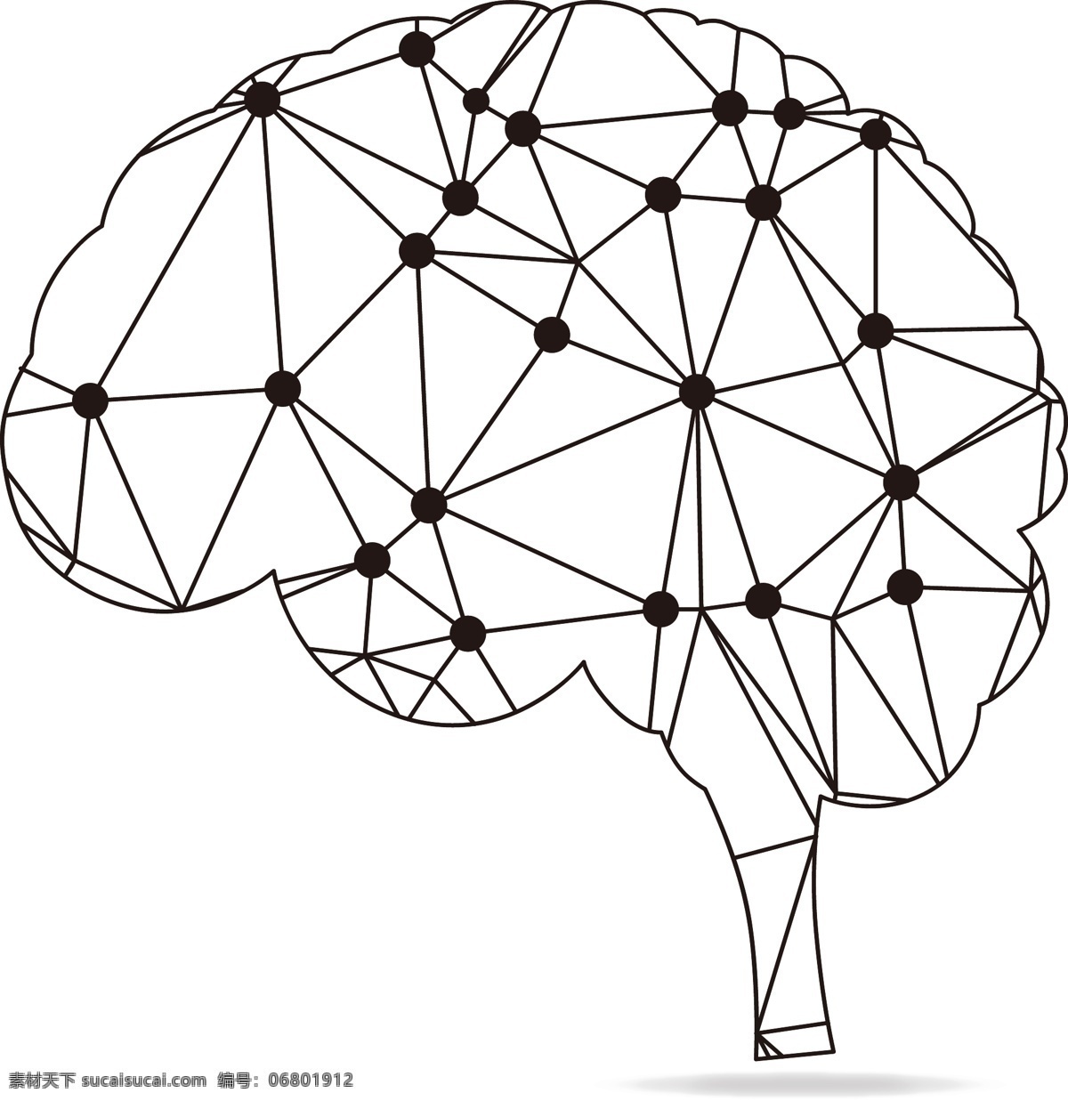 大脑线条图 大脑 脑袋 脑子 思维 创造 创意 创意素材 创新思维 思考 科技大脑 科技思维